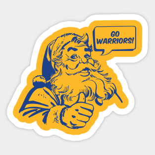 Retro Santa Claus Go Warriors Sticker